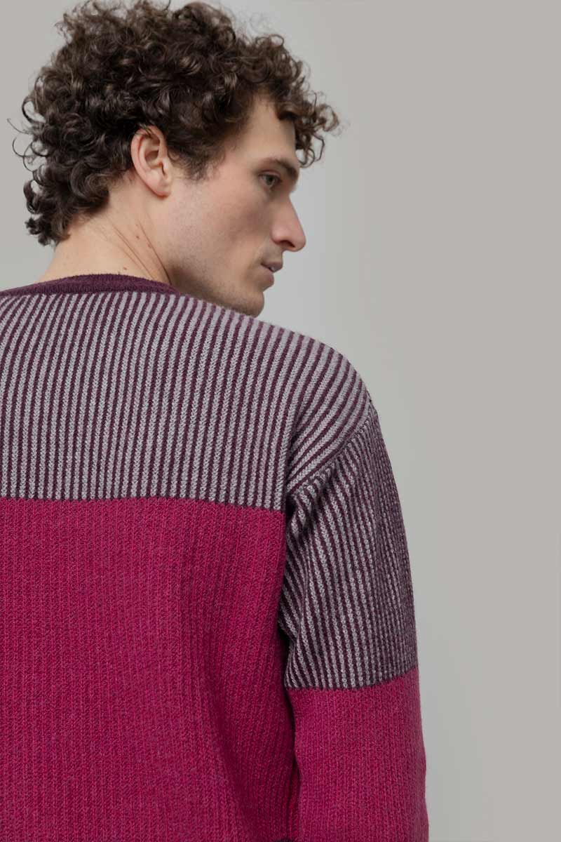 Maglia Unisex Cashmere Rigenerato Zero Waste Trio Viola Melanzana