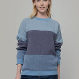 Maglia Unisex Cashmere Rigenerato Zero Waste Trio Azzurro Ortensia