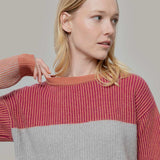 Maglia Unisex Cashmere Rigenerato Zero Waste Trio Arancio Pompelmo