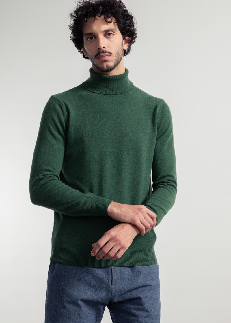 Verde Bietola | Maglia ciclista uomo cashmere rigenerato