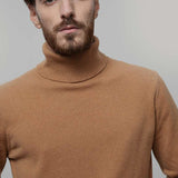 Maglia Collo Alto Uomo Cashmere Rigenerato Alberto Beige