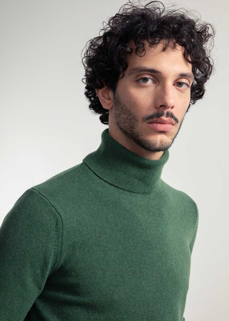 Verde Bietola | Maglia ciclista uomo cashmere rigenerato