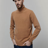 Maglia Collo Alto Uomo Cashmere Rigenerato Alberto Beige