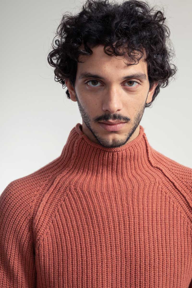 Maglia Uomo Cashmere Rigenerato Artemio Rosa Pompelmo