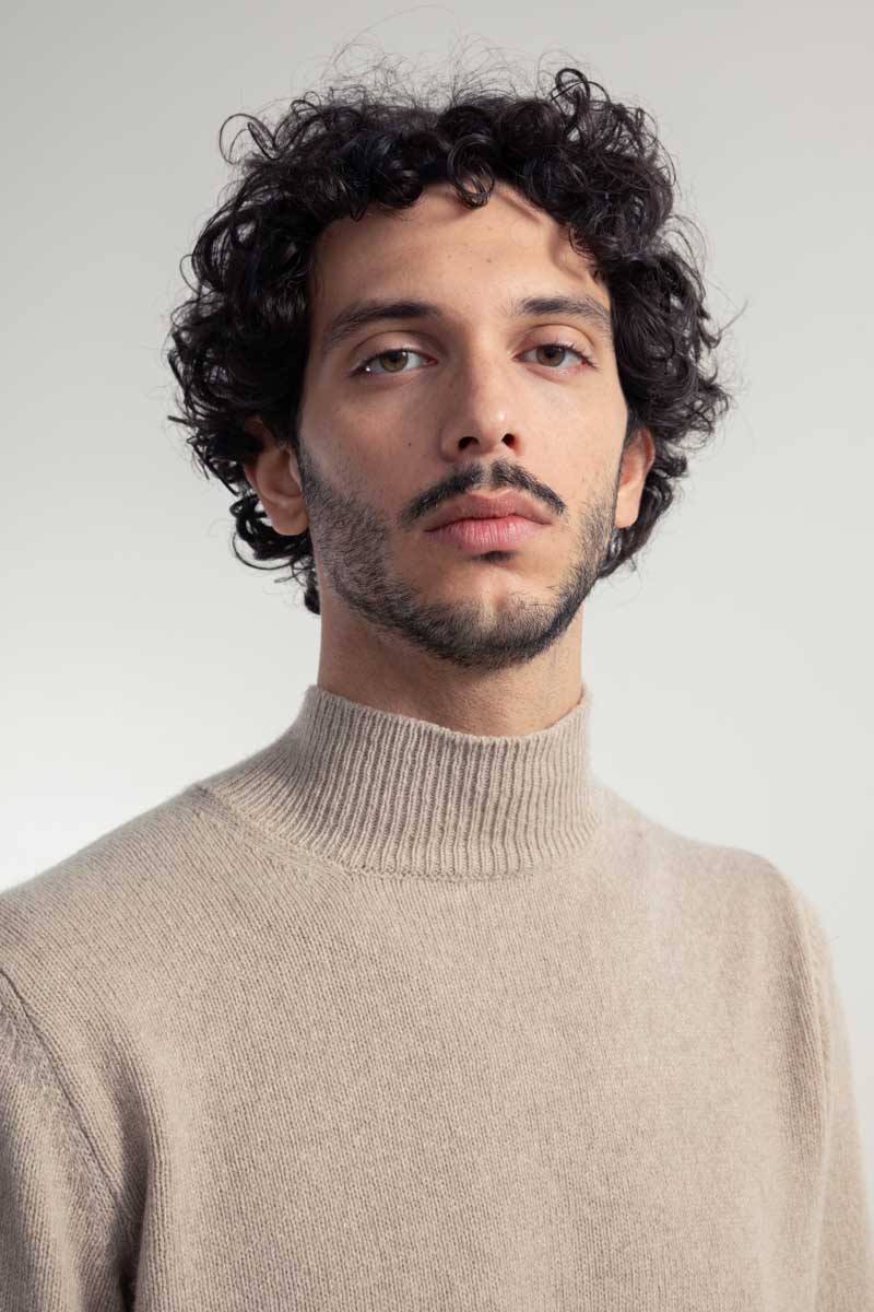 Beige Sabbia | Maglia Uomo Cashmere Rigenerato Clemente