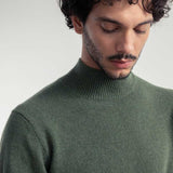 Maglia Collo Alto Uomo Cashmere Rigenerato Clemente Verde