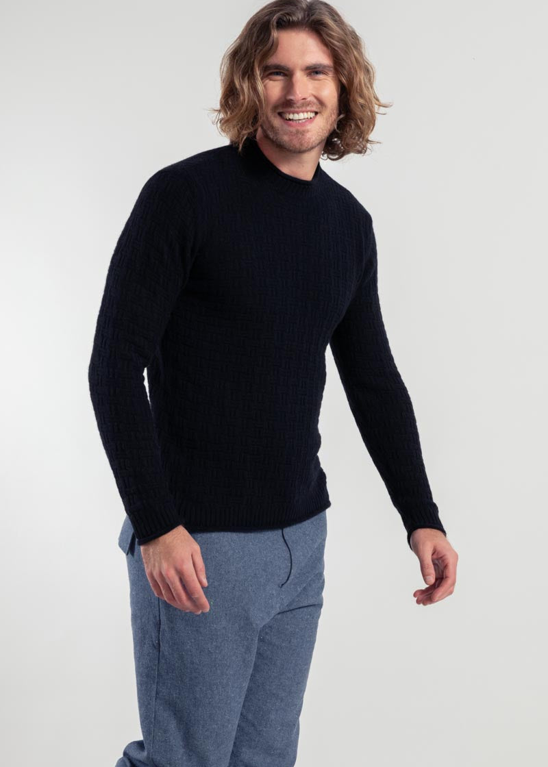 Maglia Uomo Cashmere Rigenerato Fernando Nero