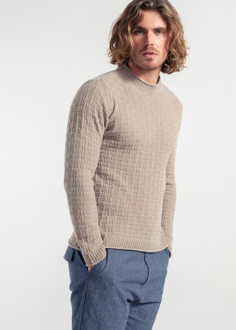 Maglia Uomo Cashmere Rigenerato Fernando Beige