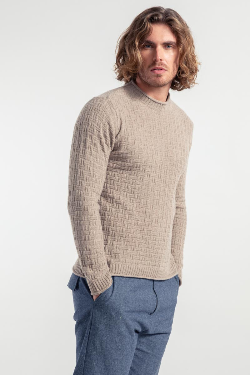 Maglia Uomo Cashmere Rigenerato Fernando Beige