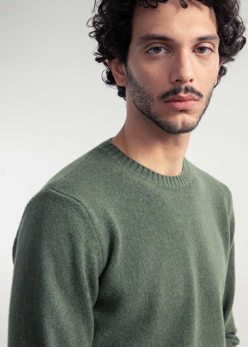 Maglia Uomo Cashmere Rigenerato Romeo Verde Muschio