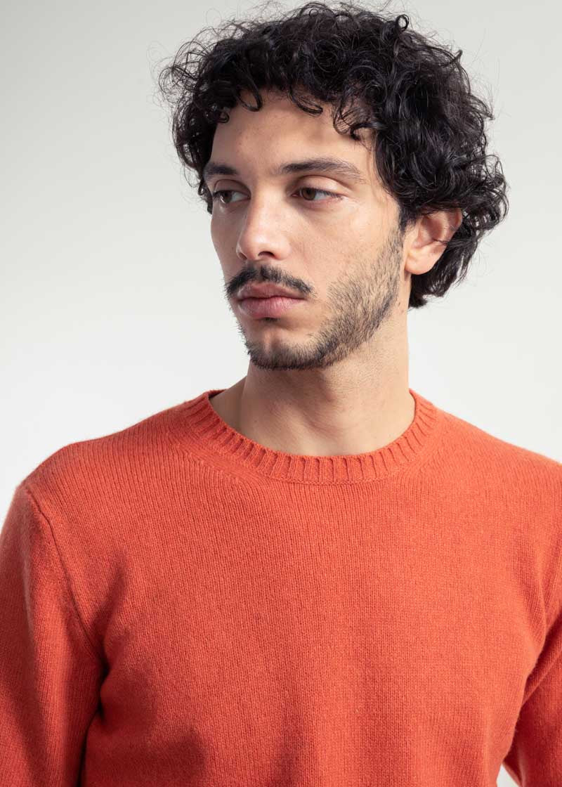 Maglia Uomo Cashmere Rigenerato Romeo Arancio Zucca