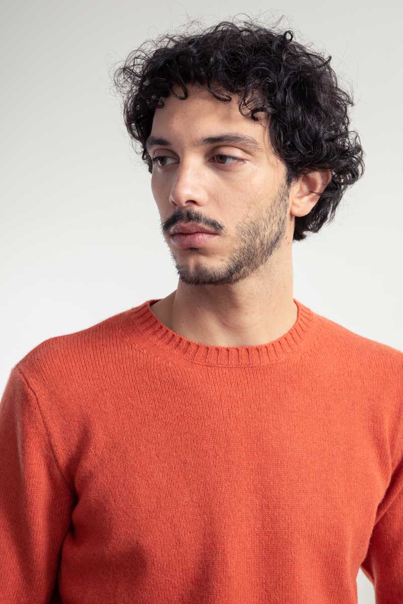 Maglia Uomo Cashmere Rigenerato Romeo Arancio Zucca