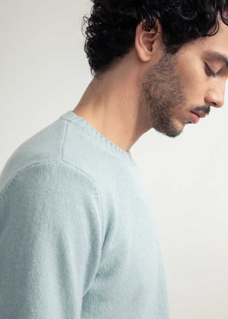 Maglia Uomo Cashmere Rigenerato Romeo Azzurro