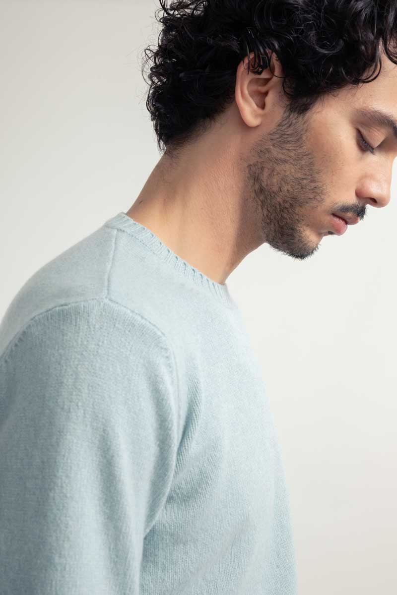 Maglia Uomo Cashmere Rigenerato Romeo Azzurro