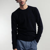 Nero Ardesia | Maglione uomo paricollo cashmere rigenerato