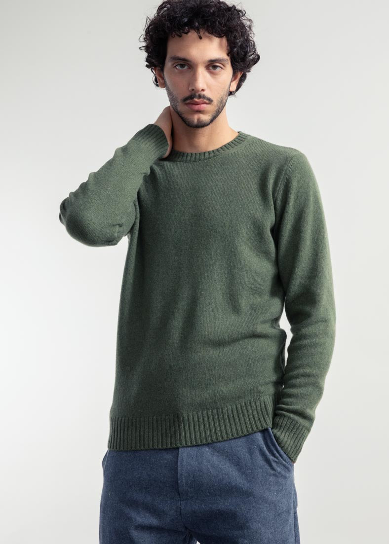 Maglia Uomo Cashmere Rigenerato Romeo Verde Muschio