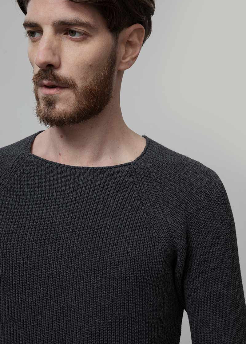 Maglia Uomo Cotone Rigenerato Francesco Grigio Nero