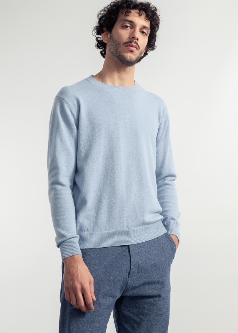 Azzurro Nuvola | Maglia Uomo Light Cashmere Rigenerato Alessio