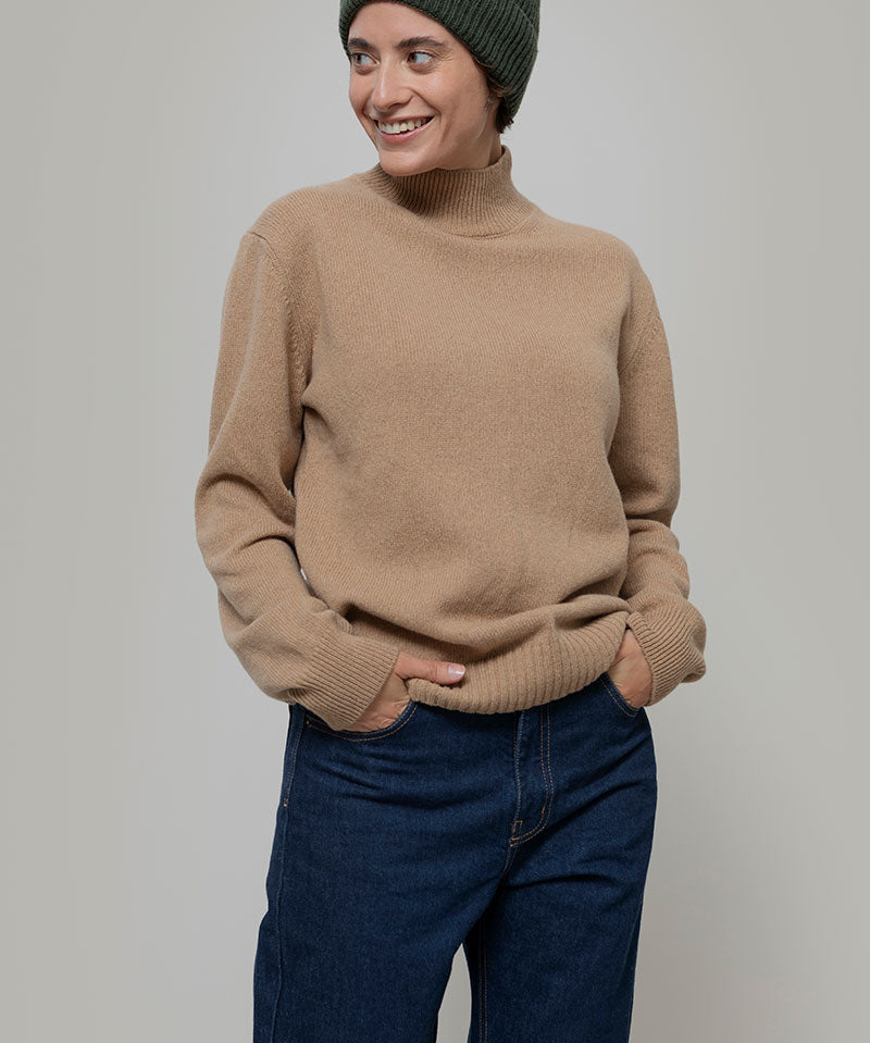 Maglia Collo Alto Donna Cashmere Rigenerato Ada - Rifò Lab Moda circolare made in Italy