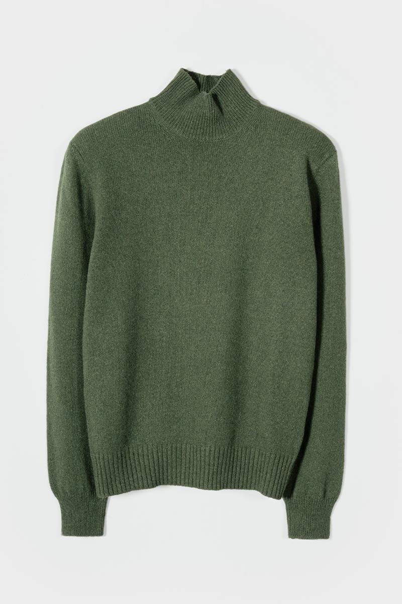 Maglia Donna Cashmere Rigenerato Ada Verde Bietola - Rifò moda circolare made in Italy