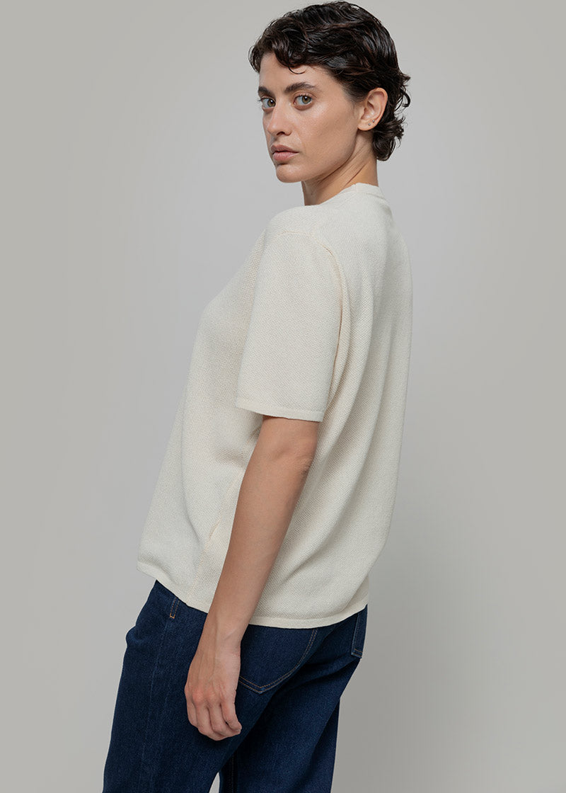 T-Shirt Donna Cotone Rigenerato Carlotta Bianco - Rifò Lab Moda circolare made in Italy