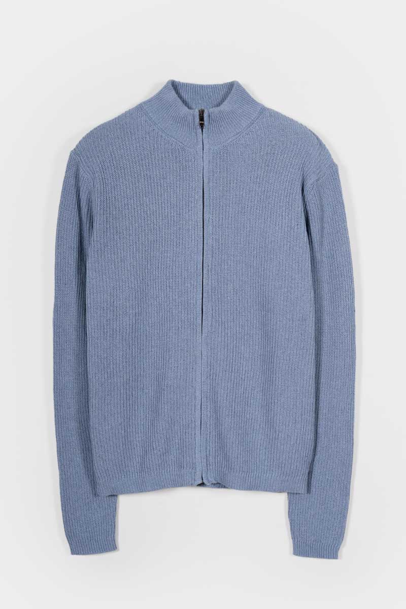 Cardigan Cotone Uomo - cardigan con zip uomo cotone rigenerato - Moda Circolare made in Italy Rifò