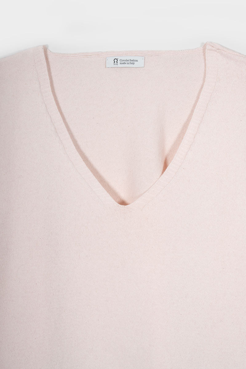 Maglia Scollo a V Donna Cotone Rigenerato Aura
