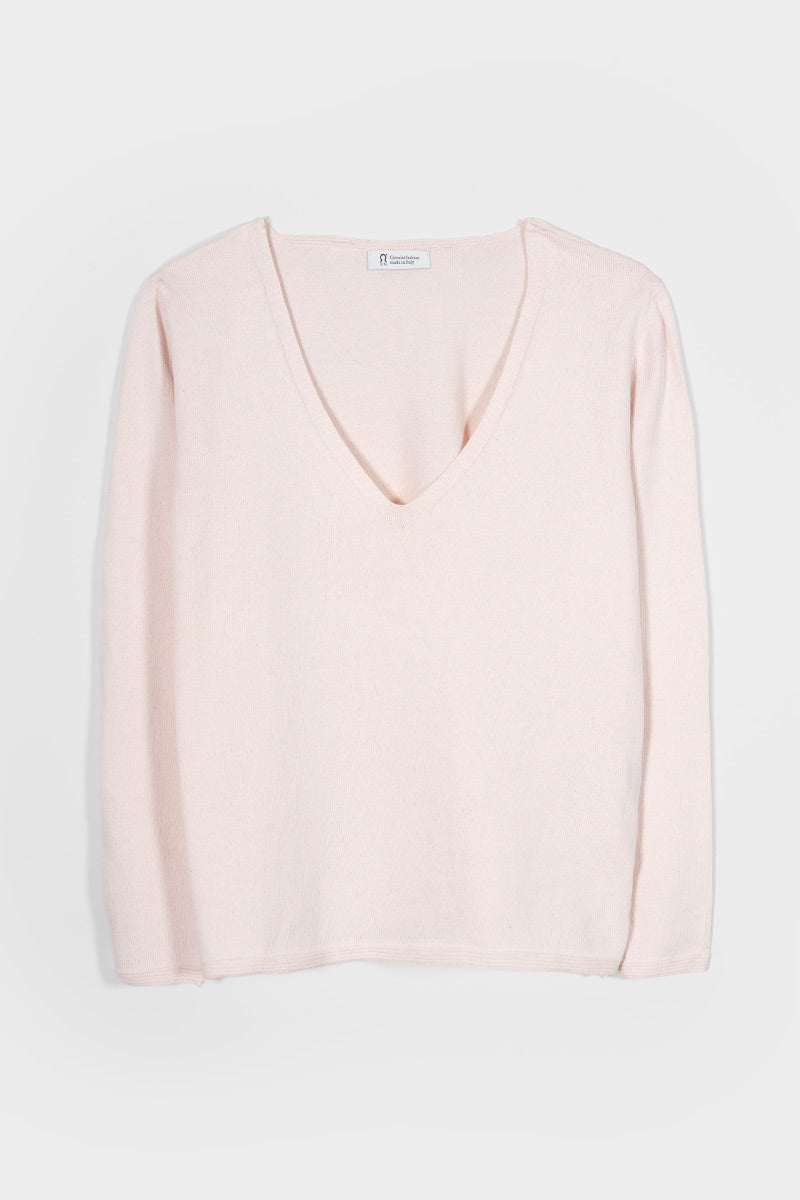 Maglia Scollo a V Donna Cotone Rigenerato Aura