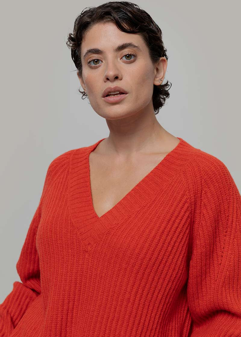 Maglia Scollo a V Donna Lana Manon - Rifò Lab Moda circolare made in Italy