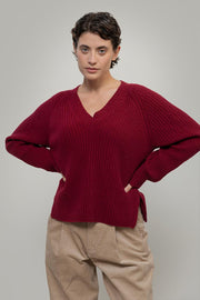 Maglia Scollo a V Donna Lana Manon - Rifò Lab Moda circolare made in Italy