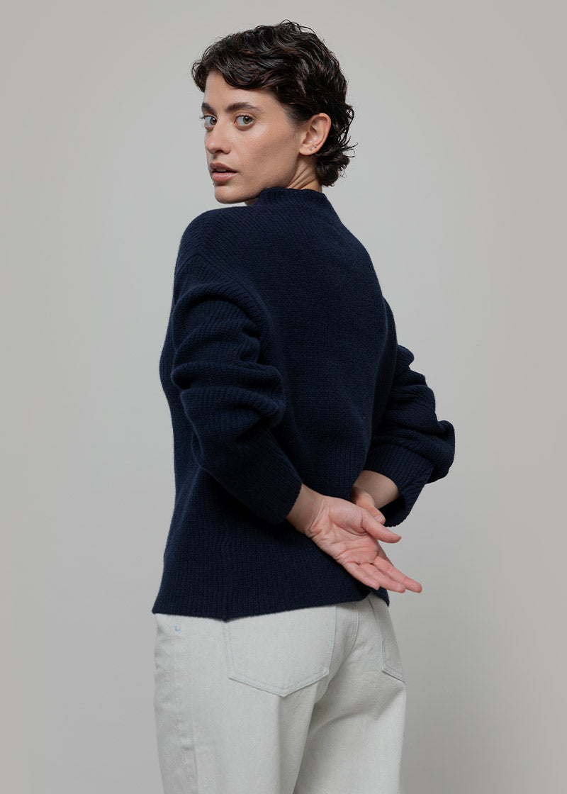 Maglia Donna Cashmere Rigenerato Melissa Blu - Rifò Lab Moda circolare made in Italy