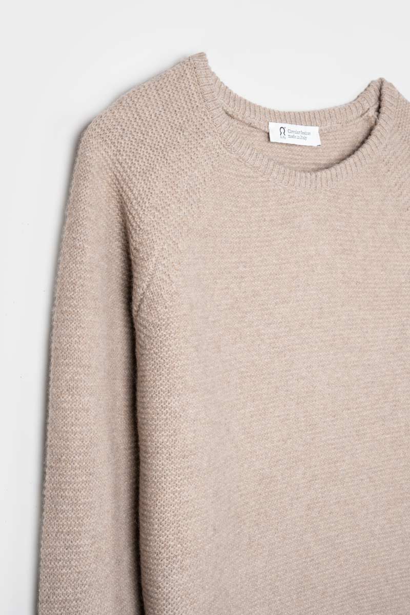 Beige Sabbia | Maglia cashmere rigenerato