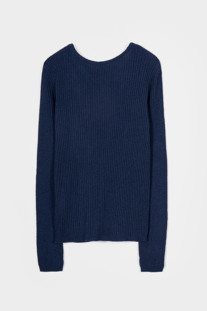 Maglia Seta Donna Nausicaa - Maglia scollo a barca con fiocco donna seta rigenerata - Rifò moda circolare made in Italy