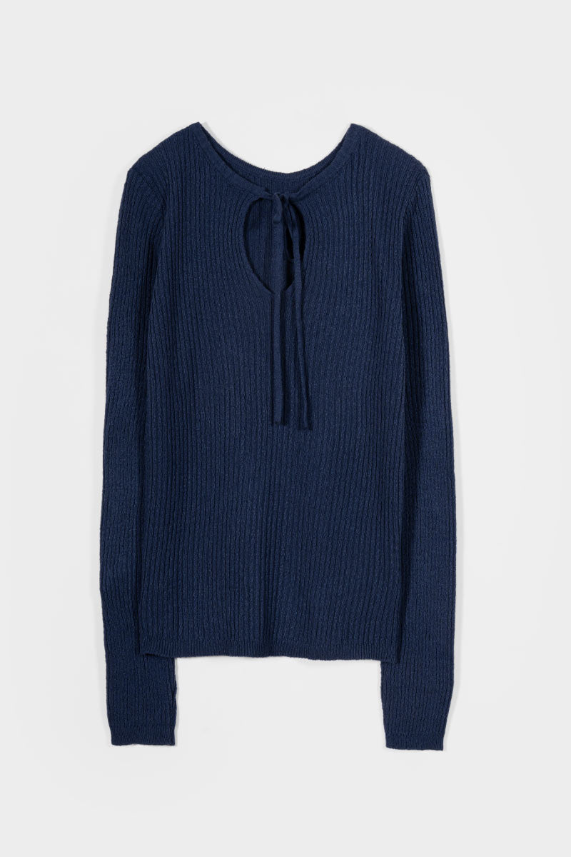 Maglia Seta Donna Nausicaa - Maglia scollo a barca con fiocco donna seta rigenerata - Rifò moda circolare made in Italy