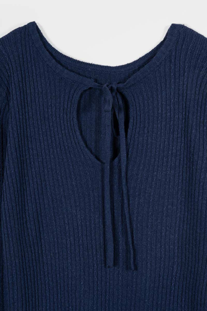 Maglia Seta Donna Nausicaa - Maglia scollo a barca con fiocco donna seta rigenerata - Rifò moda circolare made in Italy