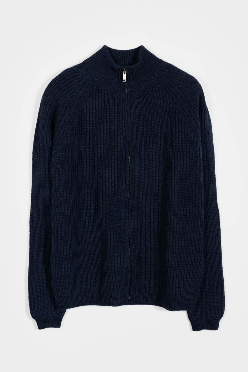 Cardigan con Zip Uomo Lana Rigenerata Vito - Rifò Lab Moda circolare made in Italy