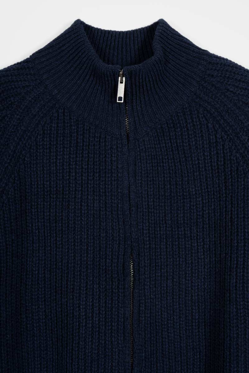 Cardigan con Zip Uomo Lana Rigenerata Vito - Rifò Lab Moda circolare made in Italy