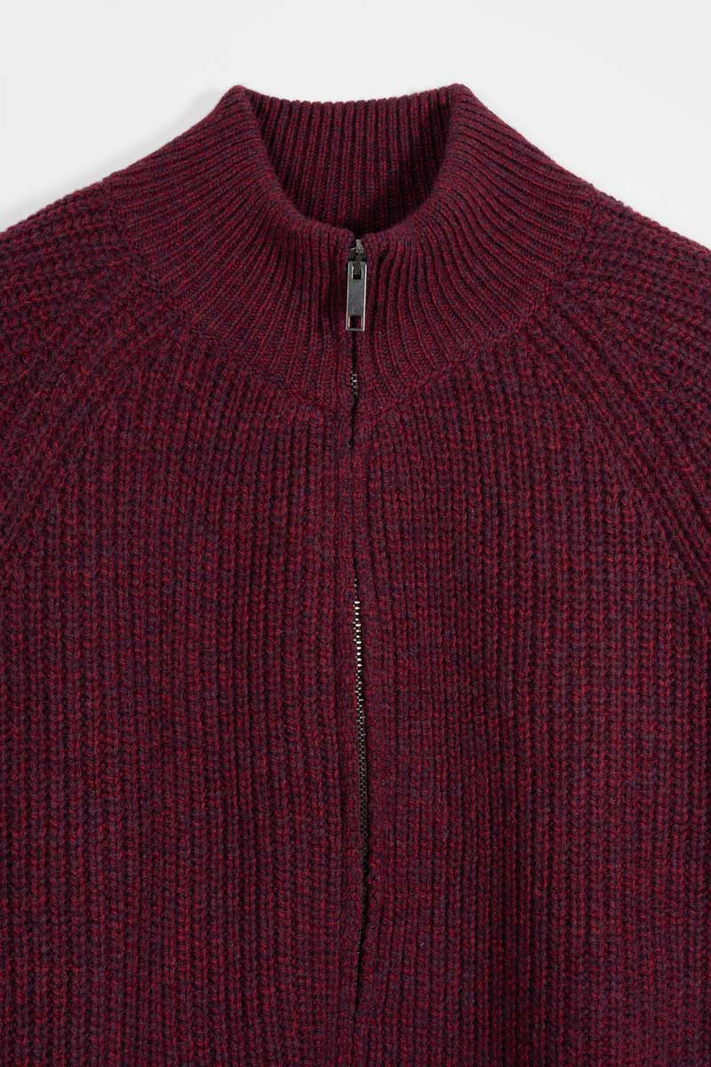 Cardigan con Zip Uomo Lana Rigenerata Vito - Rifò Lab Moda circolare made in Italy