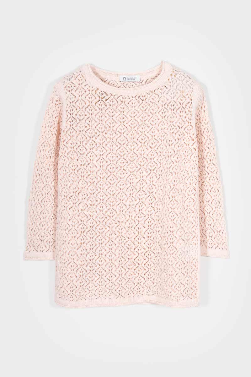 Maglia Traforata Donna Maglia Cotone Crochet Carmen - Rifò Lab Moda circolare made in Italy
