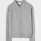 Maglione Polo Donna Lana con Bottoni Demetra - Rifò Lab Moda circolare made in Italy
