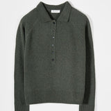 Maglione Polo Donna Lana con Bottoni Demetra - Rifò Lab Moda circolare made in Italy