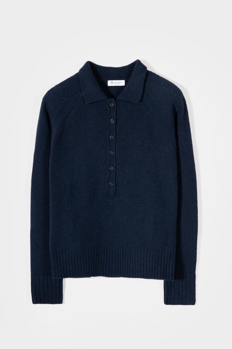 Maglione Polo Donna Lana con Bottoni Demetra - Rifò Lab Moda circolare made in Italy