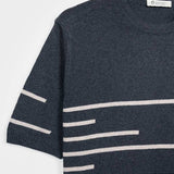 Grigio Antracite | Maglia Righe Uomo Cotone Rigenerato Adone