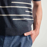 Grigio Antracite | Maglia Righe Uomo Cotone Rigenerato Adone