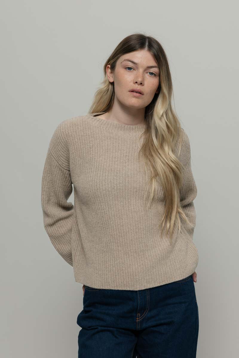 Maglia Donna Cashmere Rigenerato Melissa Beige