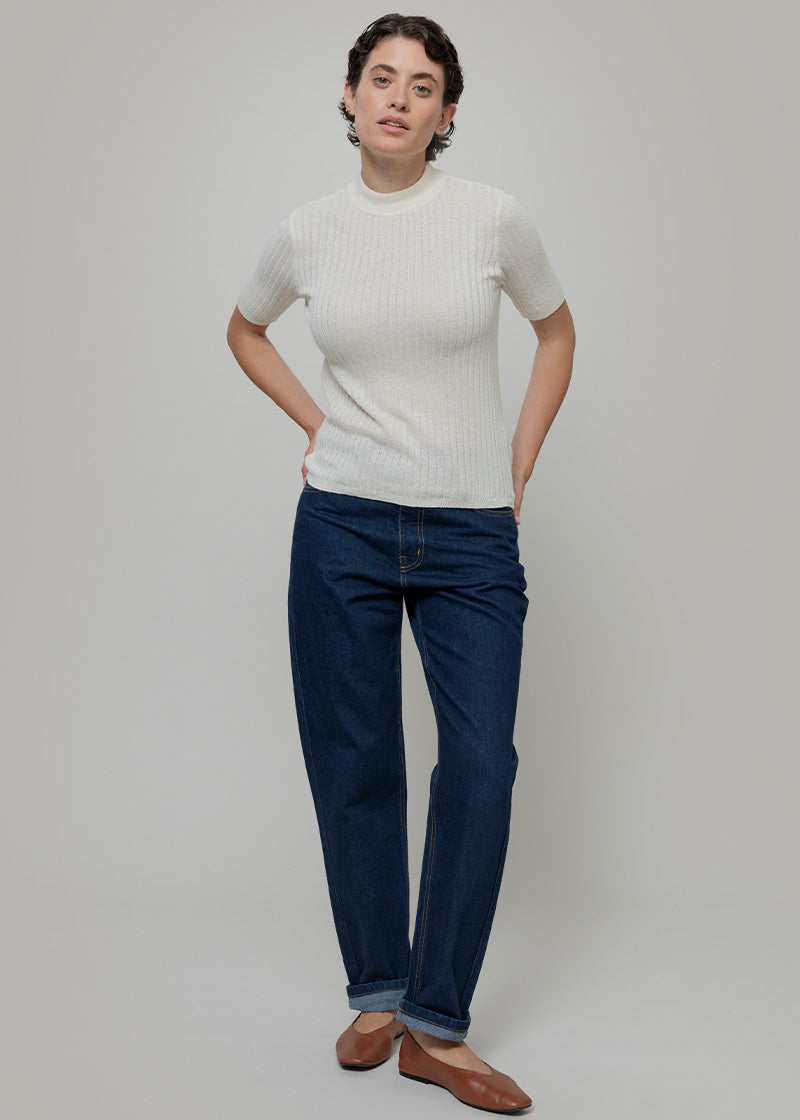 Bianco Grezzo | Maglia lupetto seta rigenerata - Rifò Lab Moda circolare made in Italy