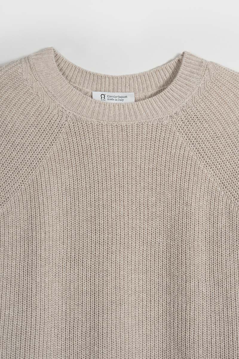 Maglia Donna Cotone Rigenerato Fanny Beige