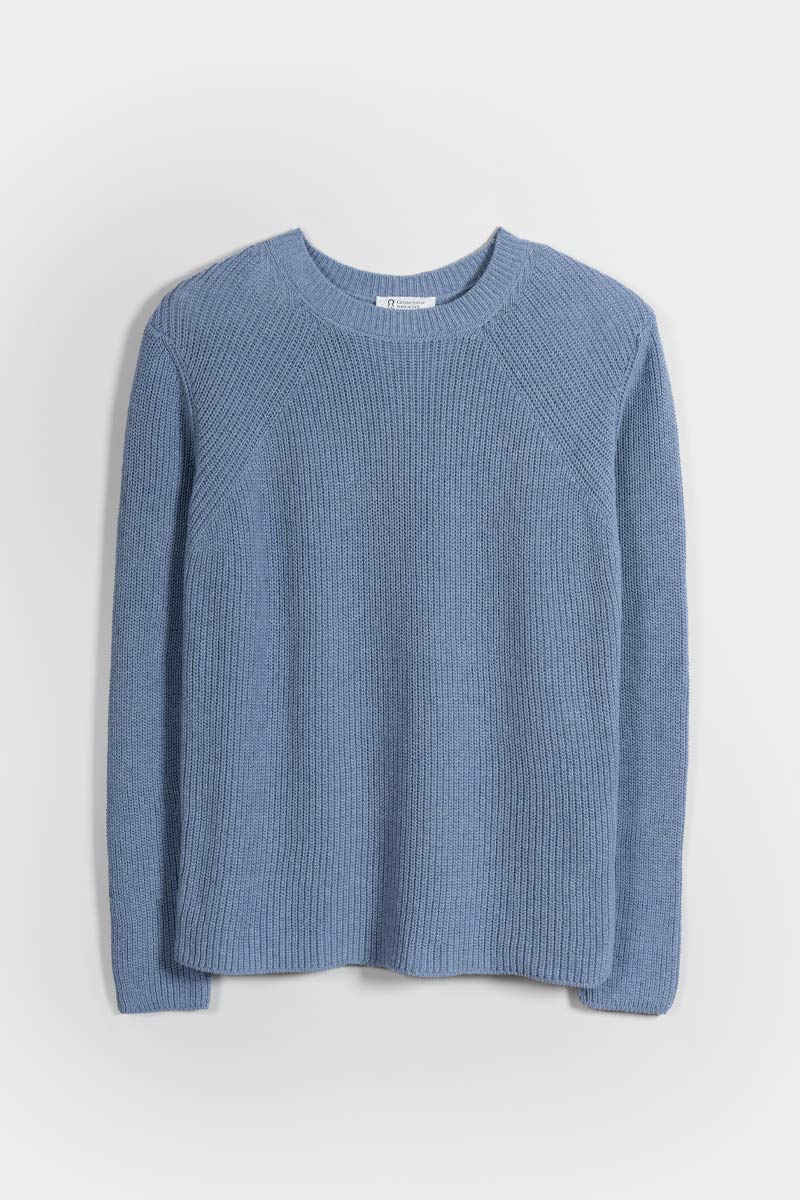 Maglia Donna Cotone Rigenerato Fanny Blu Indigo