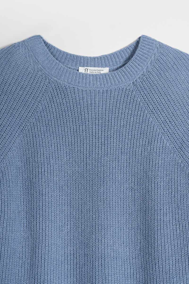 Maglia Donna Cotone Rigenerato Fanny Blu Indigo