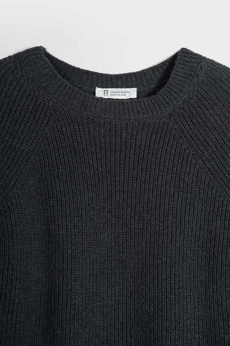 Maglia Donna Cotone Rigenerato Fanny Nero Grigio
